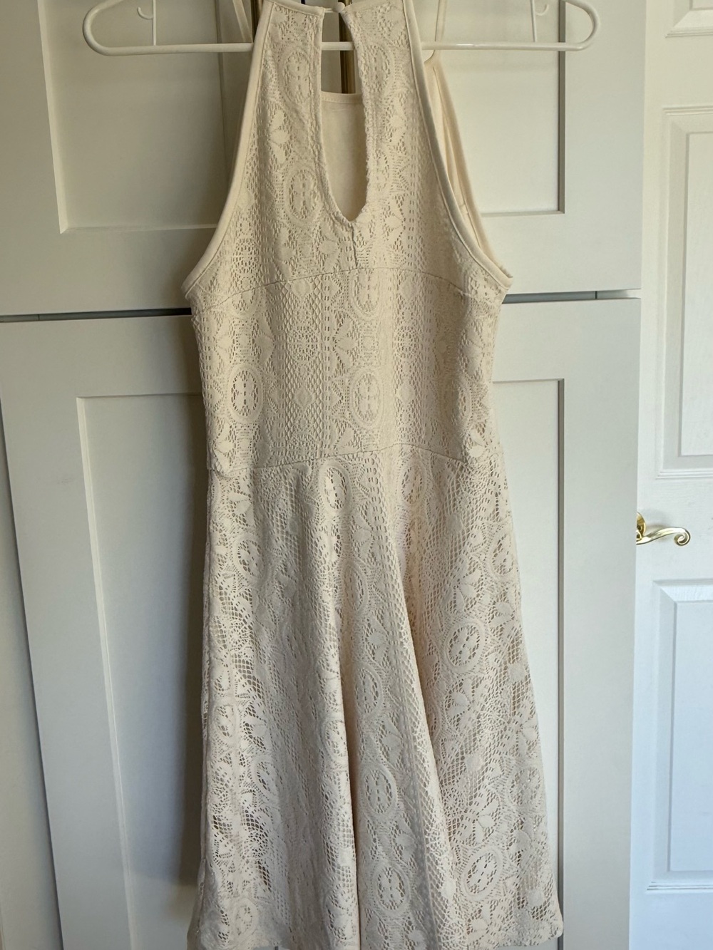 Mossimo Supply Co. Cream Lace Halter Midi Dress